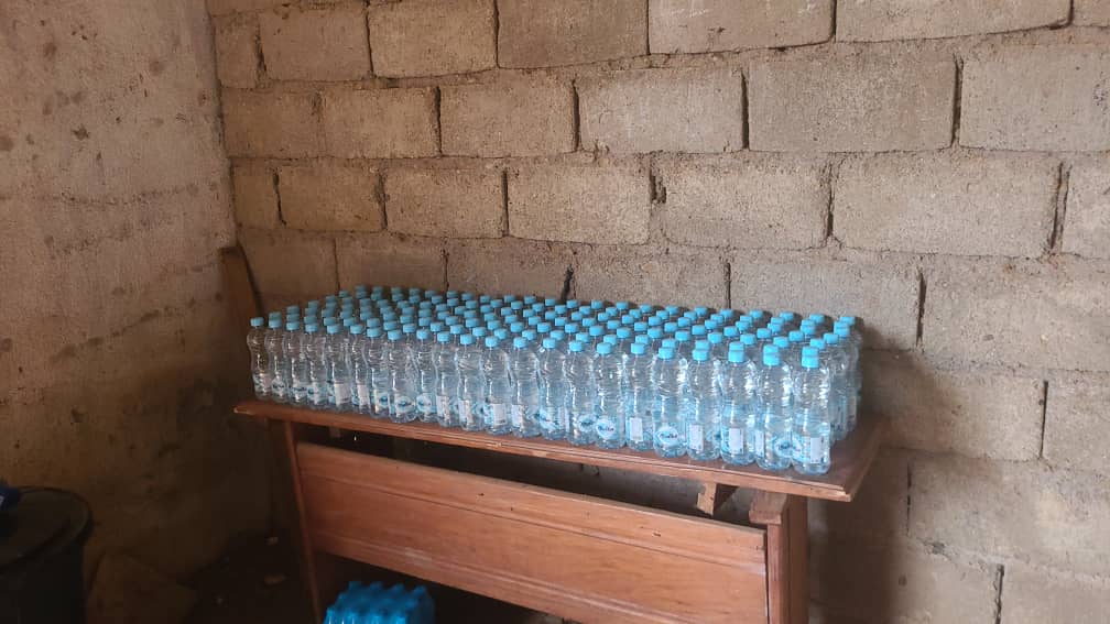 Bottles of water shared during the event