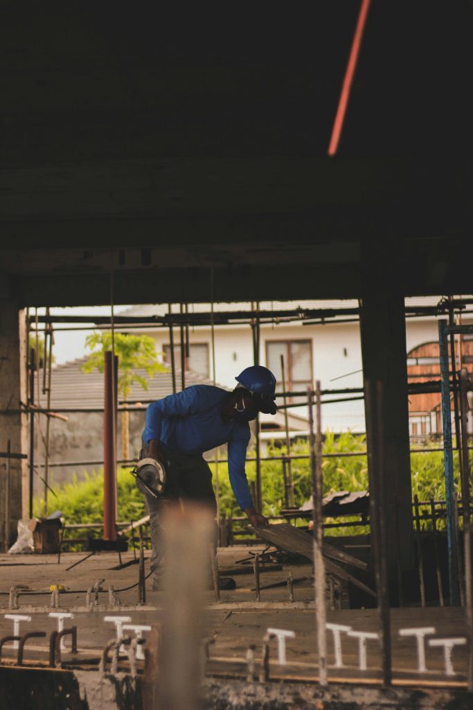 Man working in a construction Building